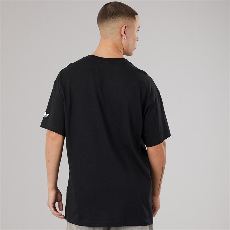 adidas Originals Herren GFX Trefoil Logo T Shirt Schwarz - Bild 2