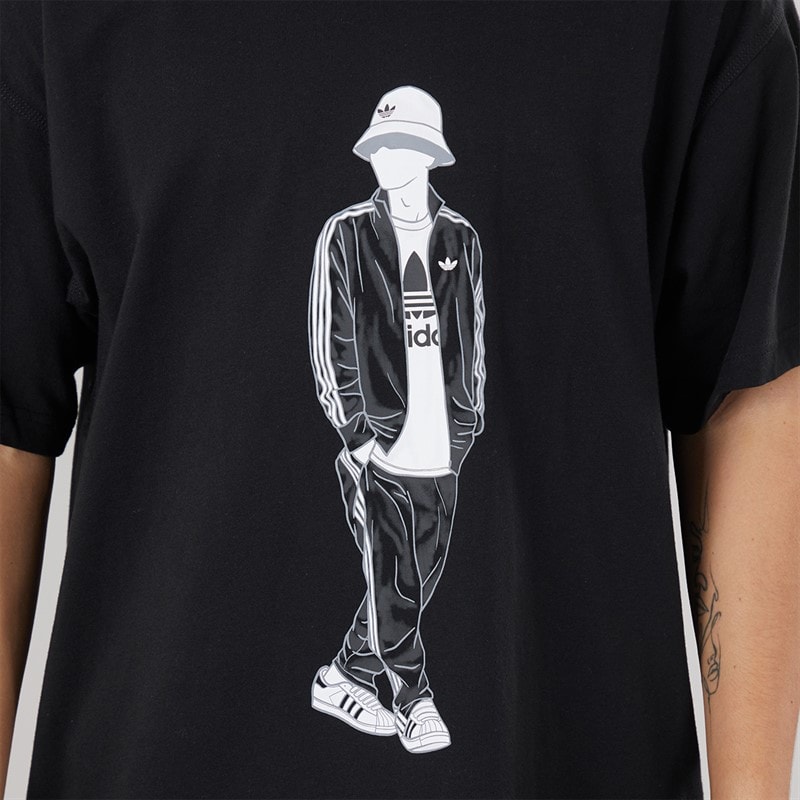 adidas Originals Herren GFX Trefoil Logo T Shirt Schwarz - Bild 5