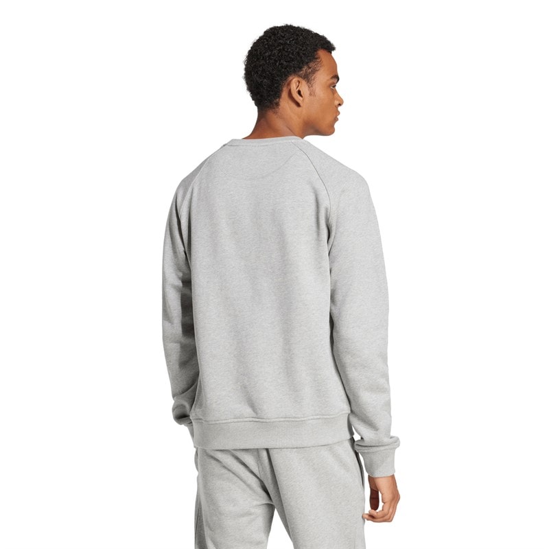 adidas Originals Heren Trefoil Essentials French Terry Sweater Medium Grey Heather - Afbeelding 2