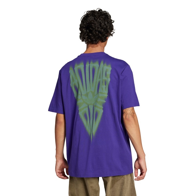 adidas Originals Herren Skelett Rücken Grafik T Shirt Collegiate Purple - Bild 1