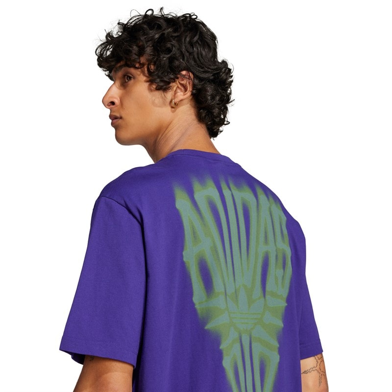 adidas Originals Herren Skelett Rücken Grafik T Shirt Collegiate Purple - Bild 5