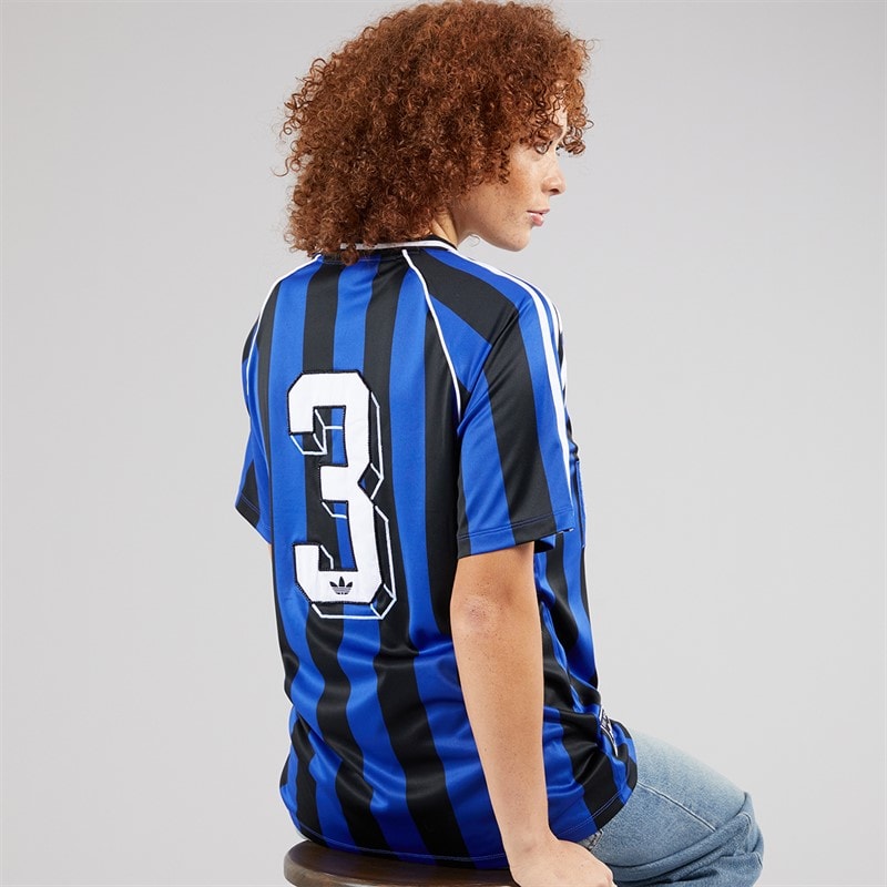 adidas Originals Damen Perlen Gestreift Jersey Semi Lucid Blue/Schwarz - Bild 2