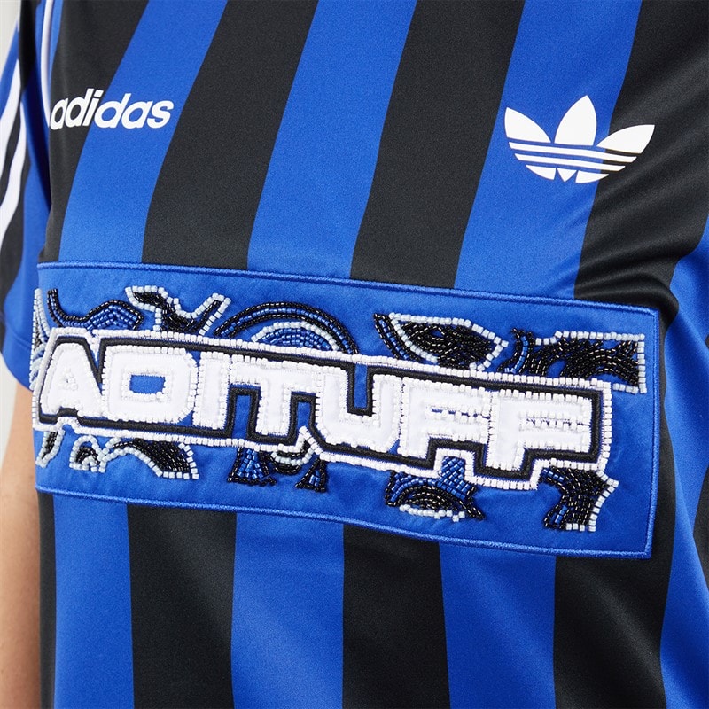 adidas Originals Damen Perlen Gestreift Jersey Semi Lucid Blue/Schwarz - Bild 3