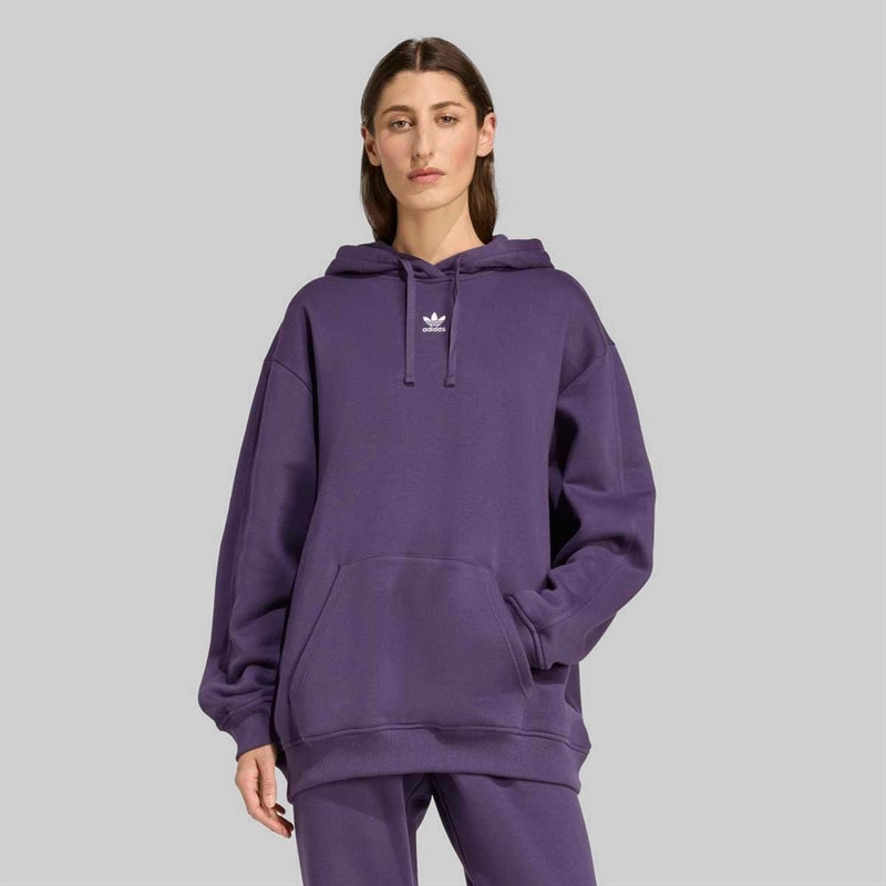 adidas Originals Dames Essentials Oversized Fleece Hoodie Aurora Plum - Afbeelding 2