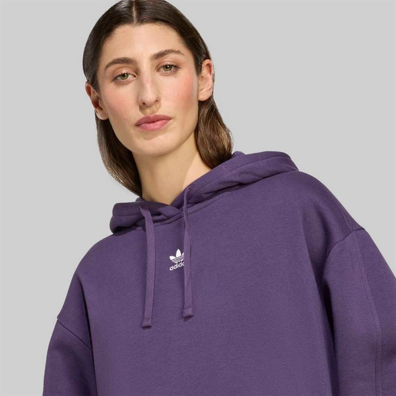 adidas Originals Dames Essentials Oversized Fleece Hoodie Aurora Plum - Afbeelding 4