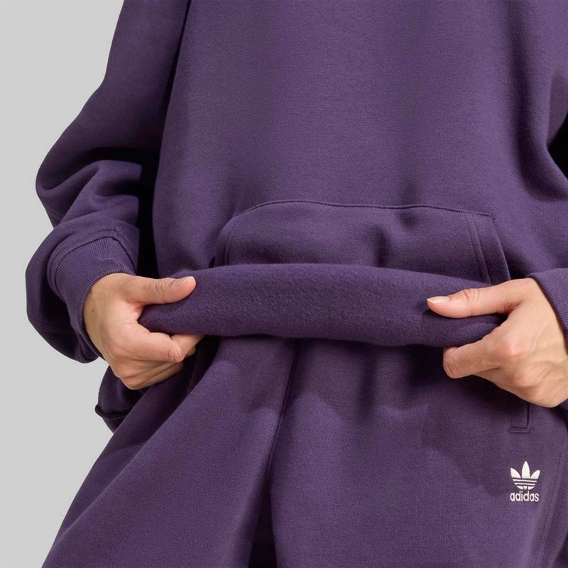 adidas Originals Dames Essentials Oversized Fleece Hoodie Aurora Plum - Afbeelding 5