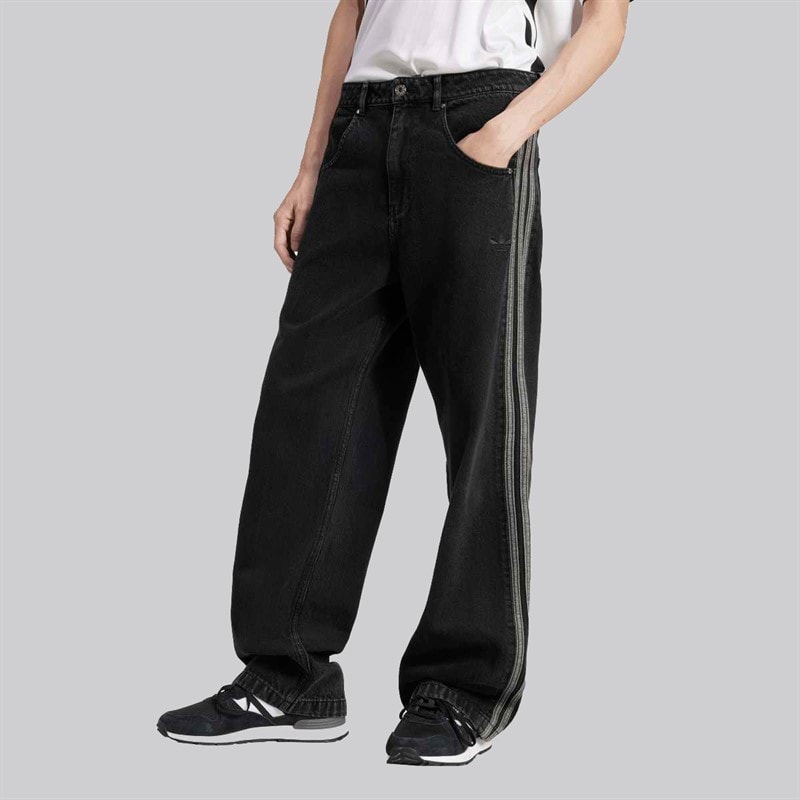 adidas Originals Heren Firebird Adicolor Denim Broek True Black Denim - Afbeelding 1