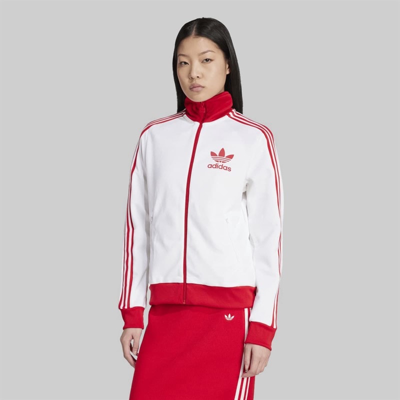 adidas Originals Damen Adicolor Classics Heritage Trainingsjacke Weiß/Better Scarlet