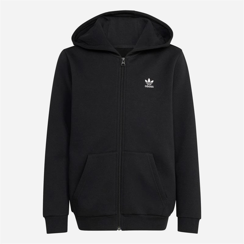 adidas Originals Veste à Capuche zippée intégrale Junior Trefoil coupe ample Noir