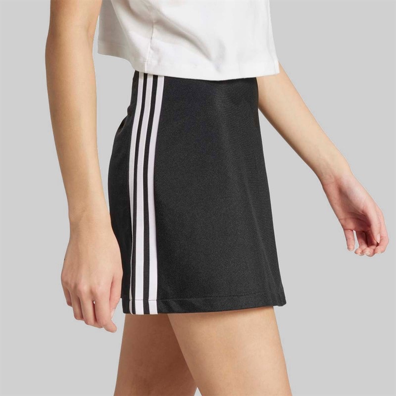 adidas Originals Dames Adicolor 3 Strepen Minirok Zwart/Wit - Afbeelding 5