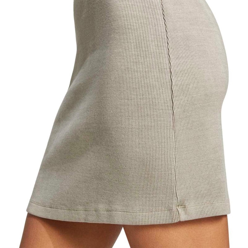 adidas Originals Damen Rippstrick Mini Kleid Silver Pebble - Bild 5