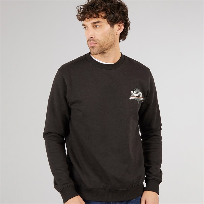 Marcus Heren Colin Print Sweatshirt Zwart