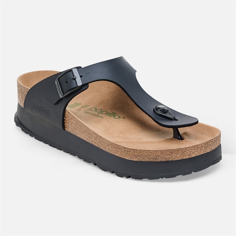 Birkenstock Heren Gizeh Flex Platform Teen Post Sandalen Zwart