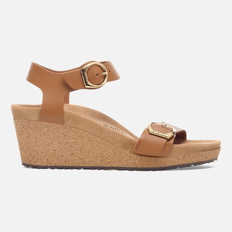 Birkenstock Dames Soley Ring Gesp Nauwe Pasvorm Sleehak Sandaaltjes Ginger Brown - Afbeelding 2