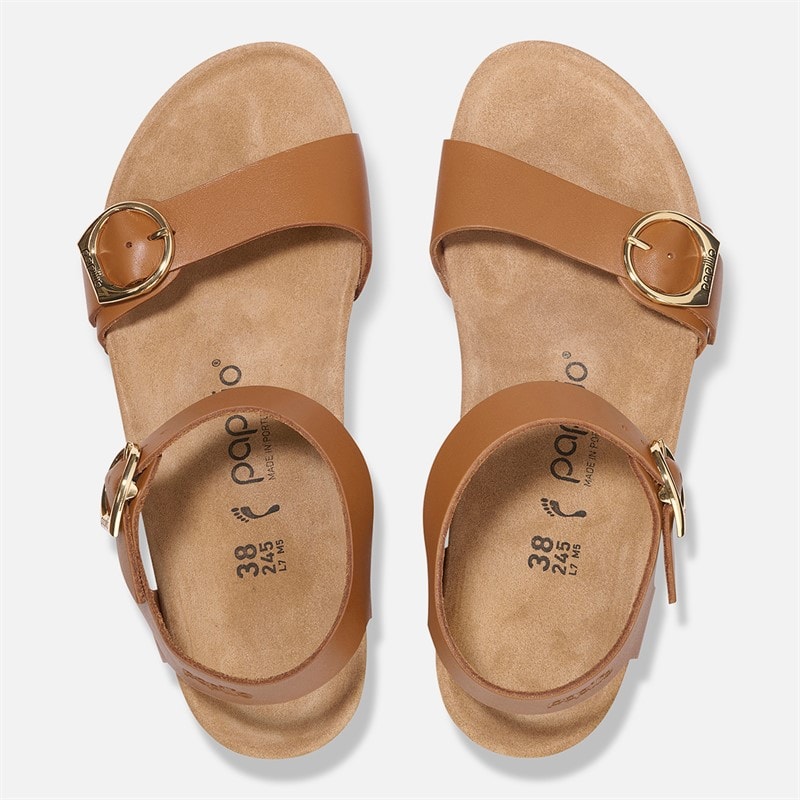 Birkenstock Dames Soley Ring Gesp Nauwe Pasvorm Sleehak Sandaaltjes Ginger Brown - Afbeelding 3