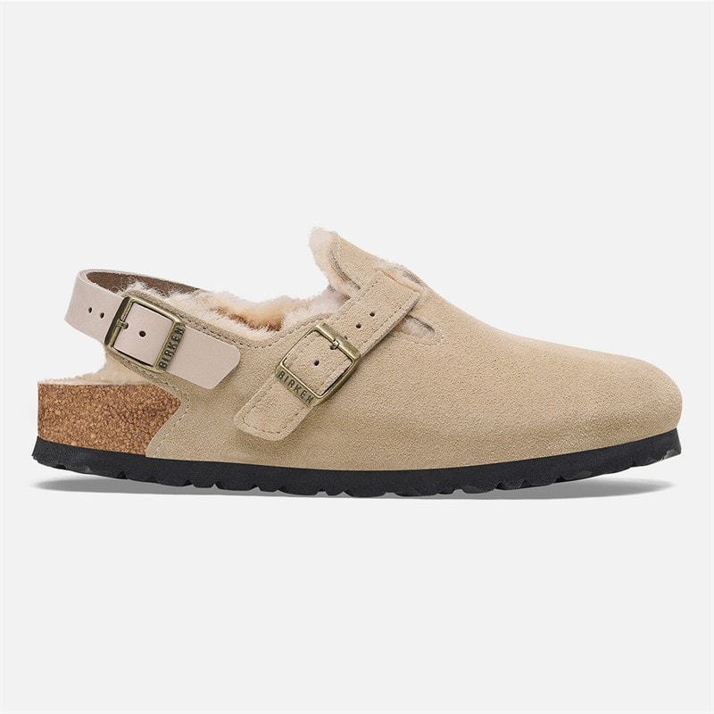 Birkenstock Damen Tokio Inside Shearling Schmaler Schnitt Sandalen Taupe - Bild 2