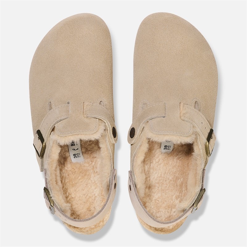 Birkenstock Damen Tokio Inside Shearling Schmaler Schnitt Sandalen Taupe - Bild 3