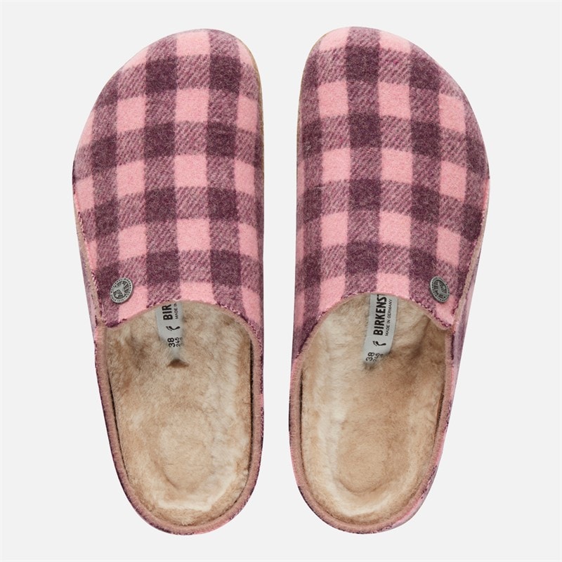 Birkenstock Dames Zermatt Schapenvacht Pantoffels Plaid donker bessen - Afbeelding 3