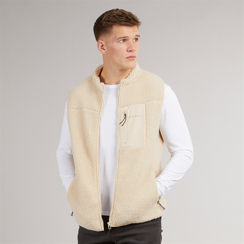 True North Heren Pile Vest Beige - Afbeelding 1