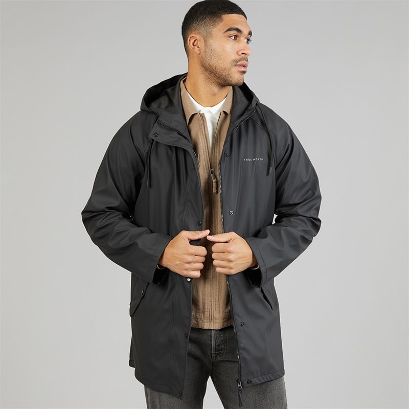 True North Heren PU Jas Zwart - Afbeelding 1
