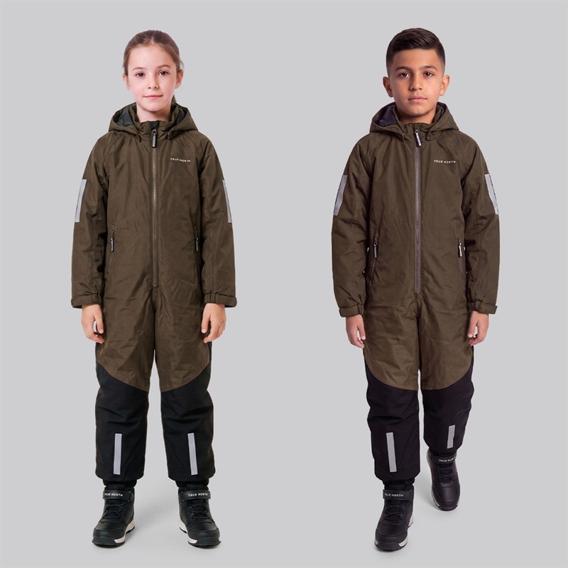 True North Combinaison de ski Imperméable Enfant en tissu Oxford Brun
