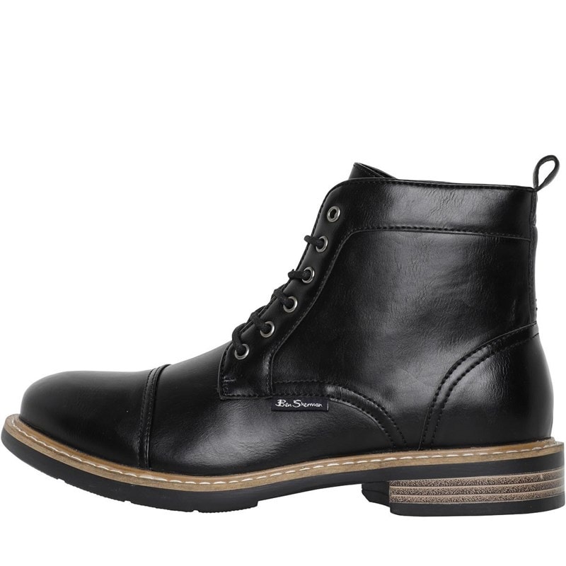 Ben Sherman Herenschoenen Tram Toe Cap Zwart - Afbeelding 1