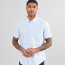 Ben Sherman Heren Oxford Overhemden met korte mouwen Hemelsblauw