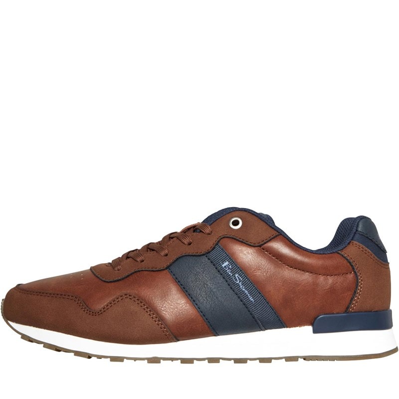 Ben Sherman Herenschoenen Owen Retro Trainingschoenen Bruin - Afbeelding 1