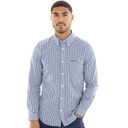 Ben Sherman Heren Gingham Overhemden met lange mouwen Geruit Blauw