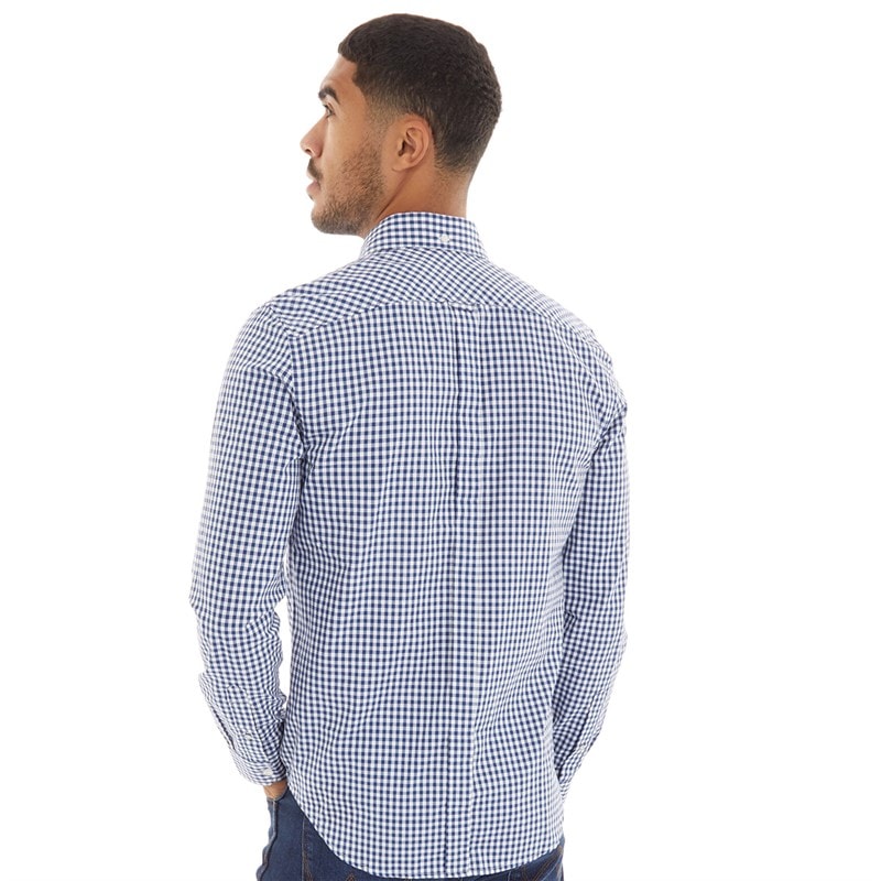Ben Sherman Heren Gingham Overhemden met lange mouwen Geruit Blauw - Afbeelding 2