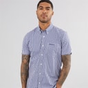 Ben Sherman Heren Overhemden met korte mouwen Donkerblauw
