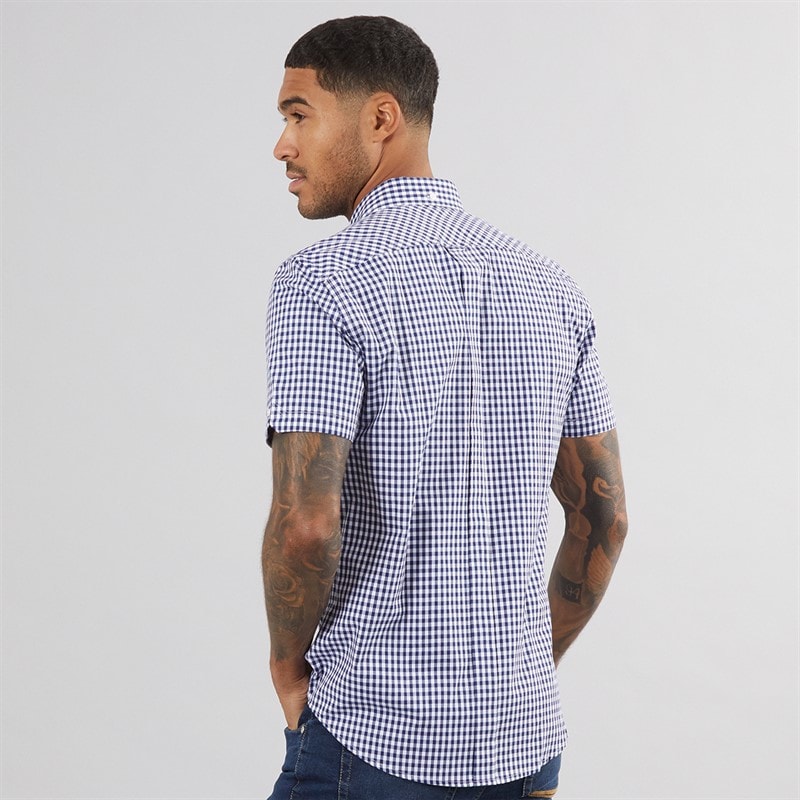 Ben Sherman Heren Overhemden met korte mouwen Donkerblauw - Afbeelding 2