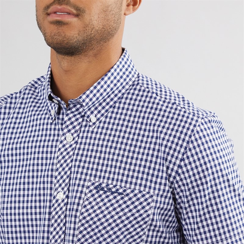 Ben Sherman Heren Overhemden met korte mouwen Donkerblauw - Afbeelding 3