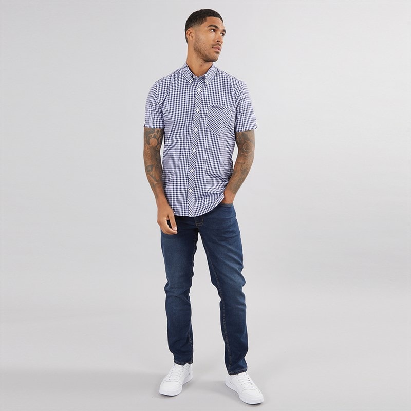 Ben Sherman Heren Overhemden met korte mouwen Donkerblauw - Afbeelding 4