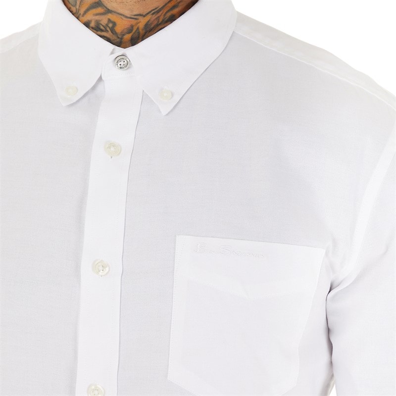 Ben Sherman Heren Oxford Overhemden met lange mouwen Wit - Afbeelding 3
