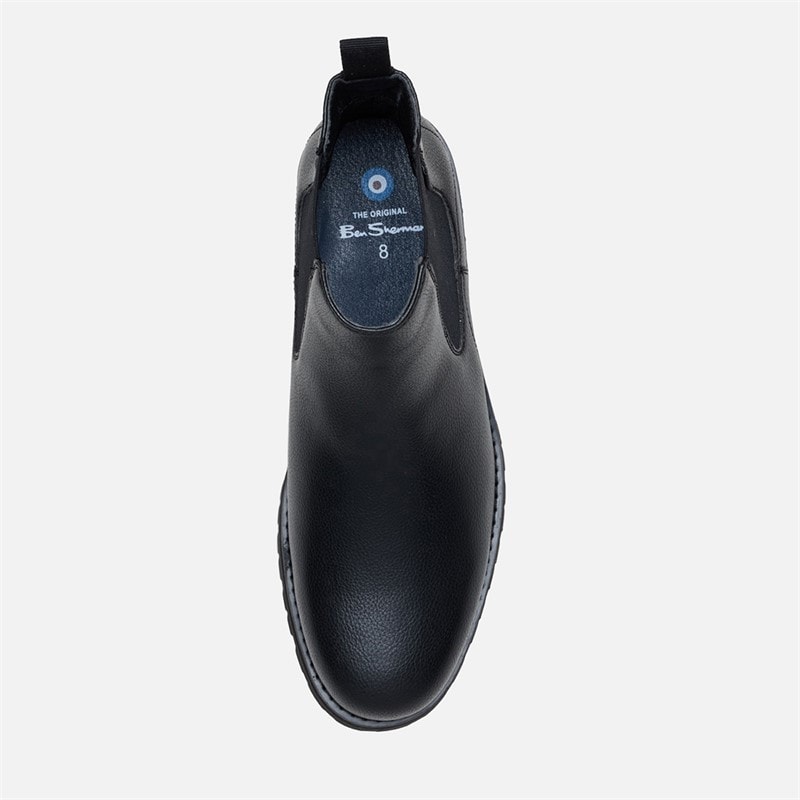 Ben Sherman Herren Chelsea Boots Schwarz Leder/Schwarze Sohle - Bild 3