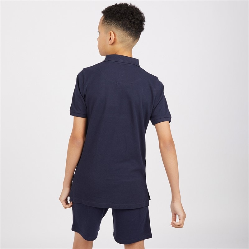 Ben Sherman Junge Script Poloshirt und Shorts Set Navy Blazer - Bild 2