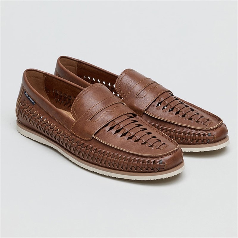 Ben Sherman Heren Miami Geweven Instappers Bruin - Afbeelding 2