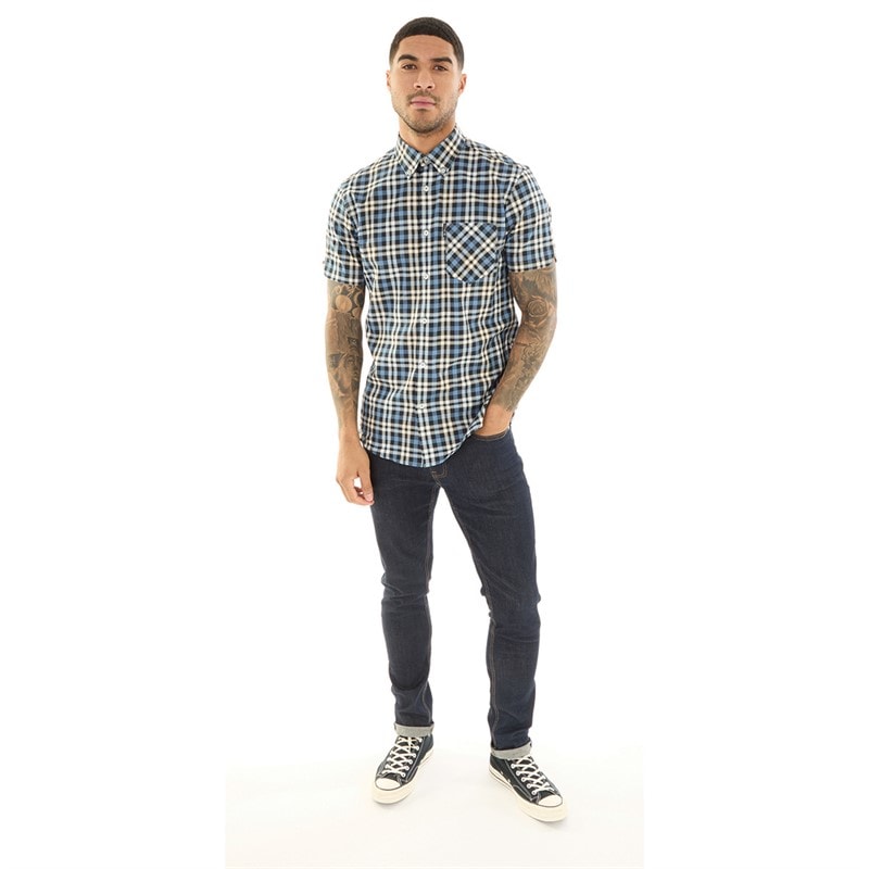 Ben Sherman Heren Gingham Overcheck Overhemden met korte mouwen Geruit - Afbeelding 4
