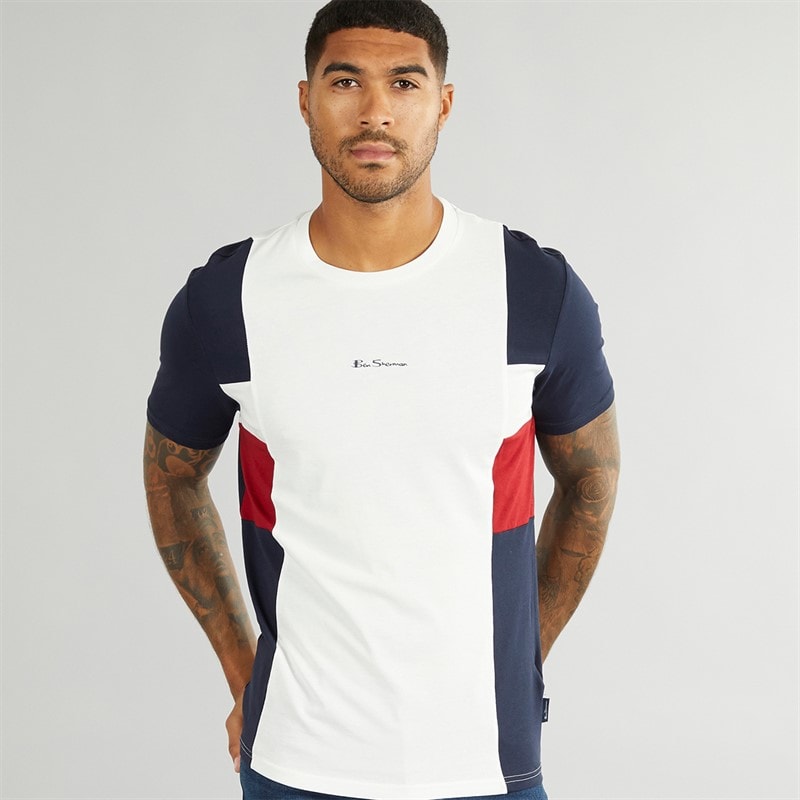 Ben Sherman Heren Vintage Sports T-shirts Ecru