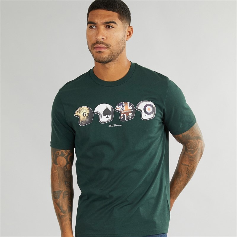 Ben Sherman Heren Helmets T-shirts Groen
