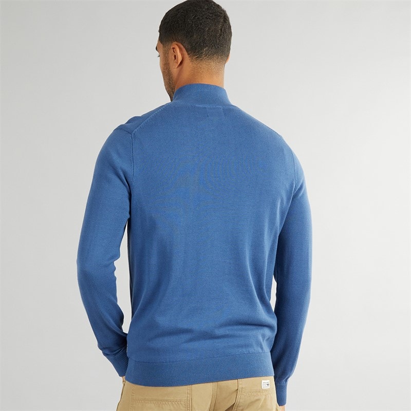 Ben Sherman Trui voor Heren met 1/4 rits en trechterhals Riviera Blauw - Afbeelding 2