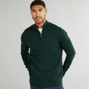 Ben Sherman Trui voor Heren met 1/4 ritssluiting, trechterhals Donkergroen