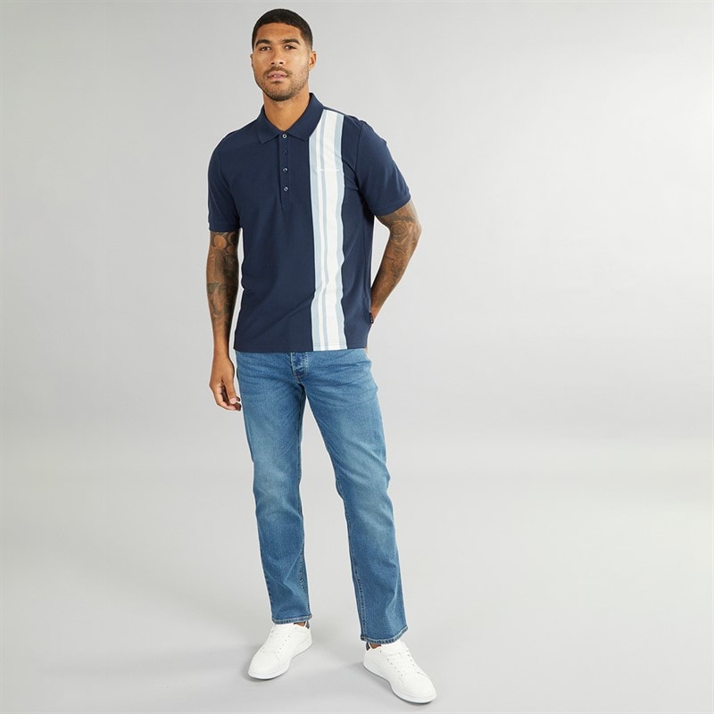 Ben Sherman Herren House Mod Kurzarm Polohemden Blau - Bild 4
