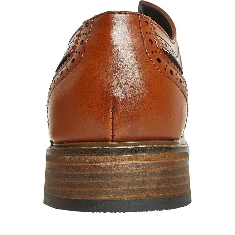 Ben Sherman Heren Terrence Oxford Brogue Schoenen Tan Burnish/Marineblauw - Afbeelding 3