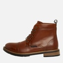 Ben Sherman Herenschoenen Tram Toe Cap Boots Bruin Glanzende afwerking