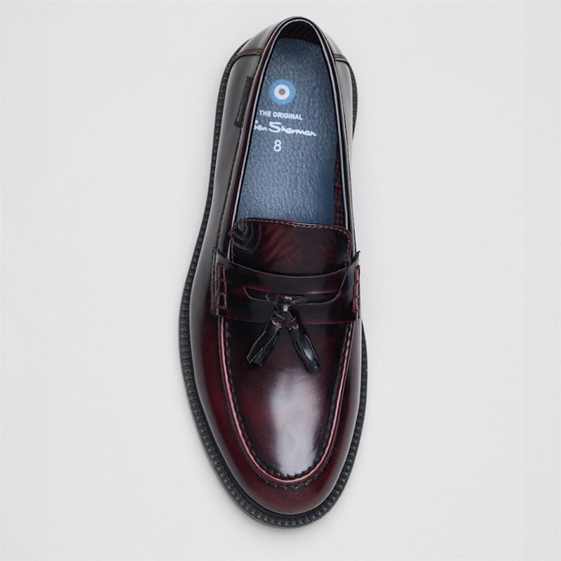 Ben Sherman Heren Chancery Tassle Instappers Rood - Afbeelding 3