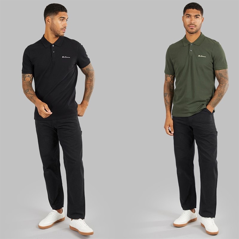 Ben Sherman Dwa polówki dla niego kolor Czarny/Khaki – zdjęcie  3