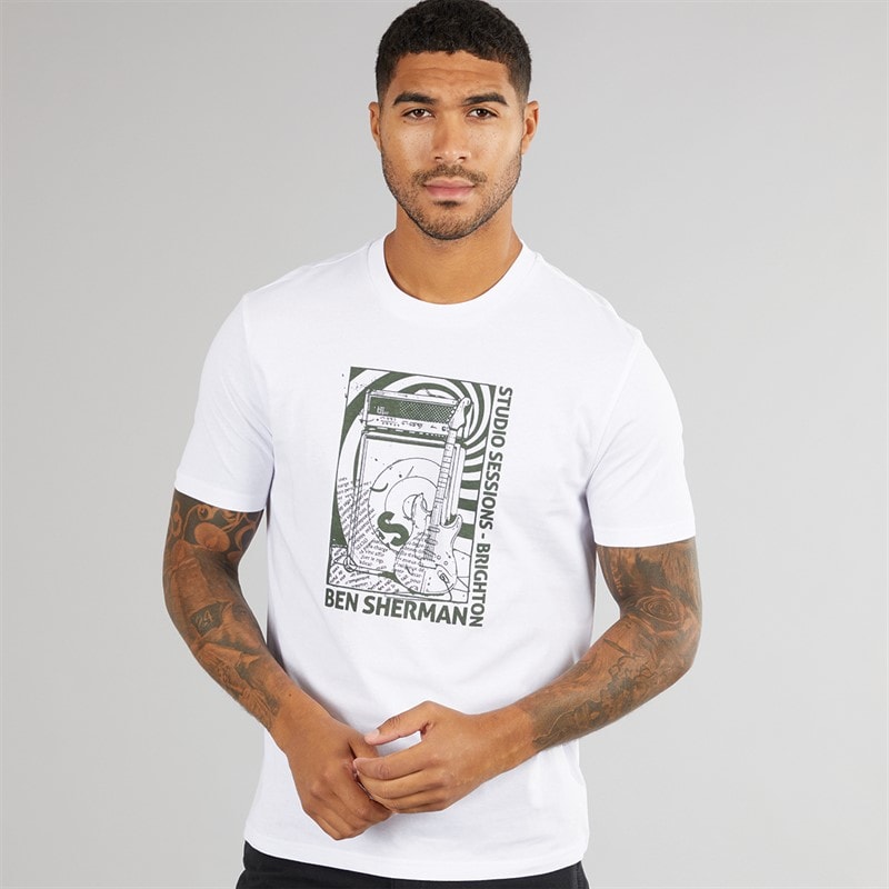 Ben Sherman Heren Rehersal Room T-Shirt Wit
