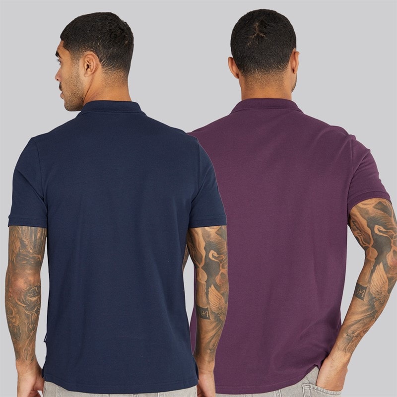 Ben Sherman Dwa polówki dla niego kolor Plum/Dark Navy – zdjęcie  2